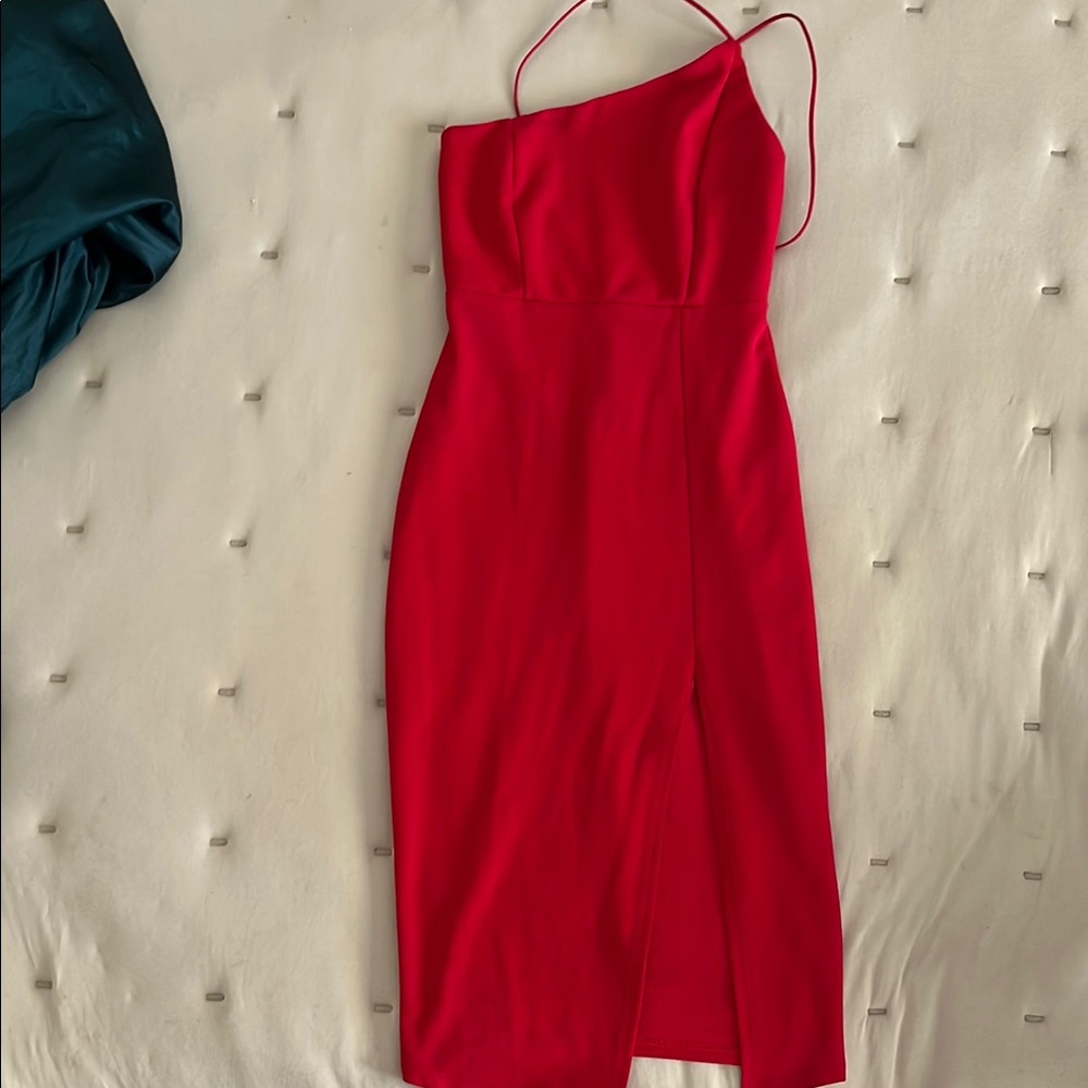 Elegant Red One-Shoulder Dress